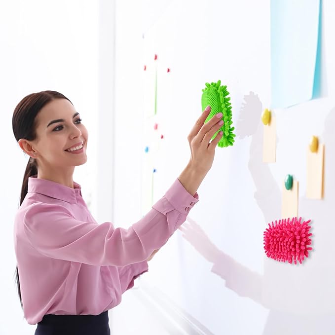 Sherr 36 Pcs Microfiber Shag Magnetic Erasers Bulk Washable Dry Erase Whiteboard Erasers for Whiteboard, Chalkboard, and Memo Boards Marker, Chalk Mark, Office Supplies Adult(Bright Color)