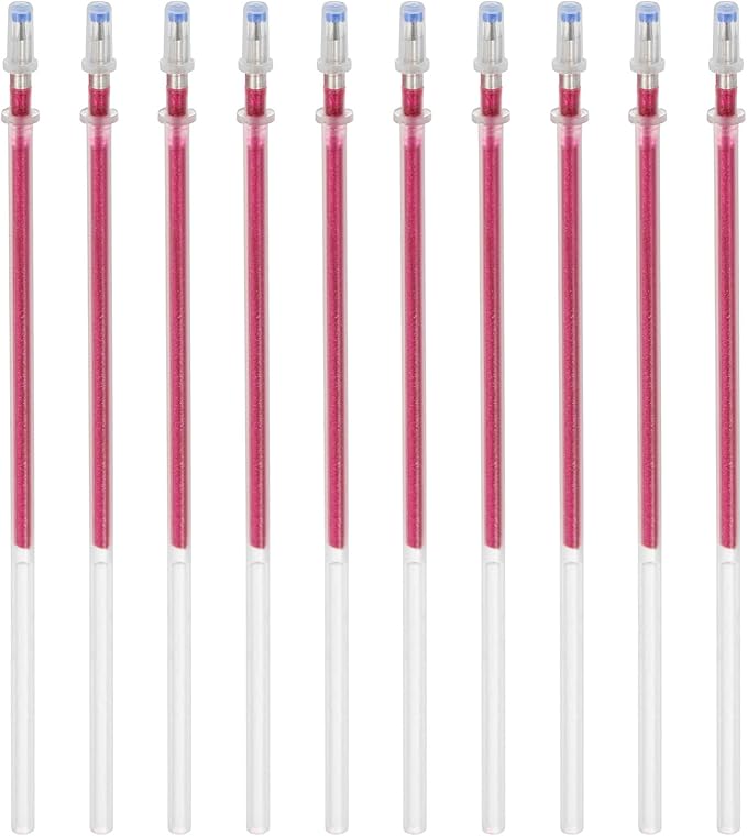 PATIKIL 1mm Gel Pens Refills, 24 Pack Sparkle Metallic Ink Bold Point for Adults Coloring Books Scrapbooking Art Drawing Journaling, Rose Red