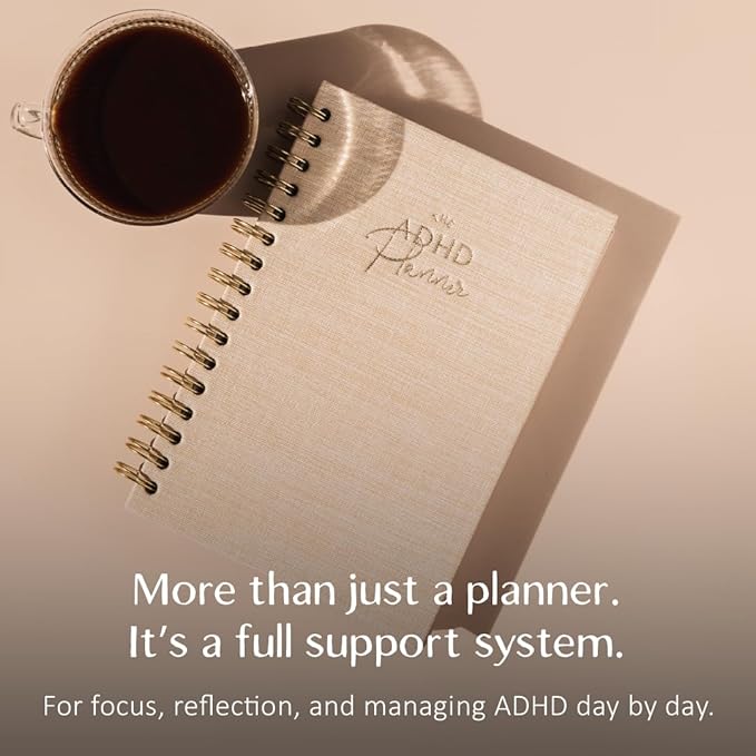 The ADHD Planner - Undated Daily Weekly Schedule Organizer Journal for Disorganized People - Habit Tracker Record Emotions & Mood - Academic Goals - Structure & Focus for Adults Brains (Spiral)