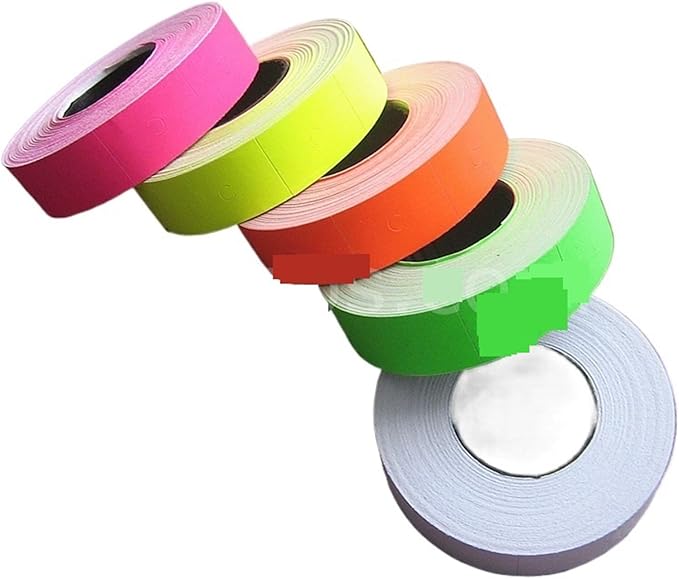 Price Gun Labels Paper Labels Colored for Two-line Labeller, Pricing Gun Labeler #6600 Tag Sticker Roll Reel Price Label for Retail Stores, Grocery Shops & Flea Markets(Red)