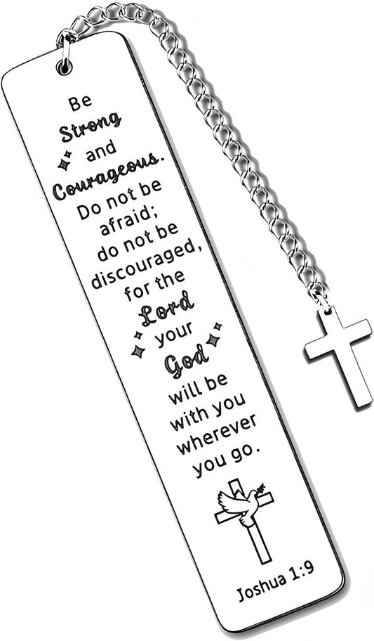 Graduation Gifts for Her Him Class of 2026 Senior Bookmark Bulk College High School Teen Girl Boy Friend Book Lover, 'Be Strong and Courageous' Bible Verse