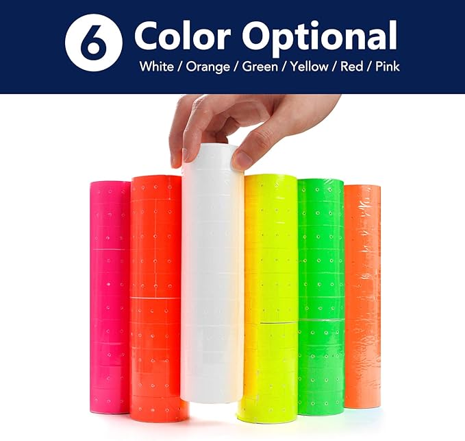 30 Rolls 15000 Price Gun Labels for Mx-5500 White Price Marker Stickers, Super Sticky Label Paper Tag Labels (White)