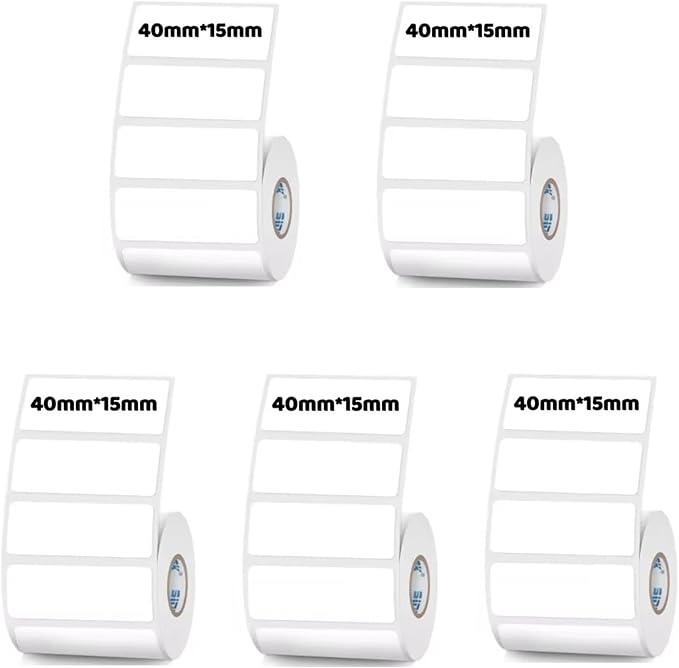 White Thermal Labels Compatible with Phomemo Marklife for Barcode, Price Tags, Shipping & Logo Design (5, 1.57" x0.59" 460pcs/Roll)
