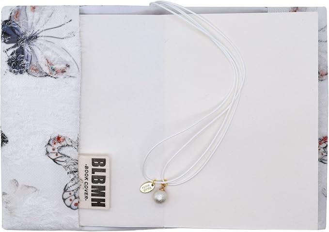 BLBMH A6 Book Cover 4x6 | Non-Stretch Fabric Sleeve with Bookmark | Handmade Washable Protector for Paperback Journal Bible Notebook | Gift for Women Readers - Butterfly A