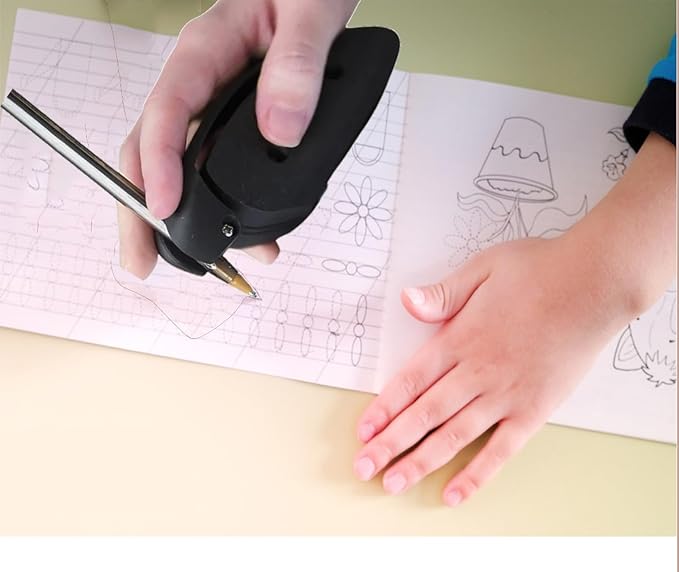 Assistive Writing & Drawing Device, Adaptive Tool for Easy Sketching and Note-Taking, Promoting Independence Better Control Finger Holder Tool for Both Left Right Hands (Orange)