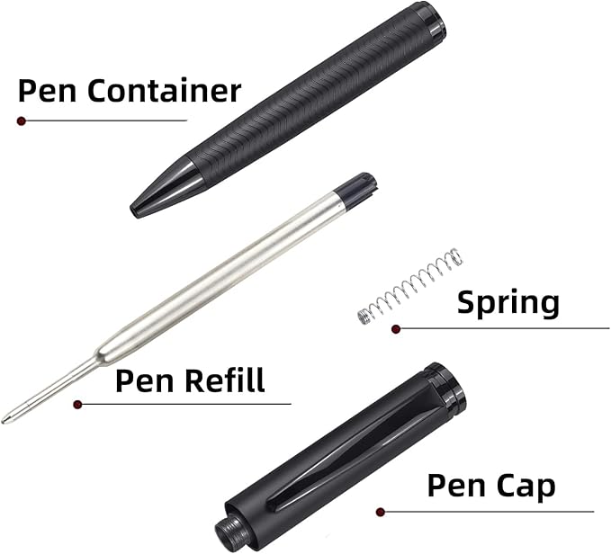 YUNCHUN 5PCS Medium Point Ballpoint Pens, Fancy Cool Metal Pens with 5 Extra Refills, Black Wave Stripe Ball Pens for Smooth Writing, Office Executive Business Professional Pen for Men & Women