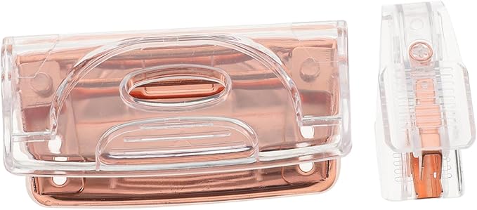 TEHAUX 4sets Cardboard Two Hole Puncher and Stapler Remover Set Rose Gold Office Supplies for Easy Document Organization and Efficient Staple Removal