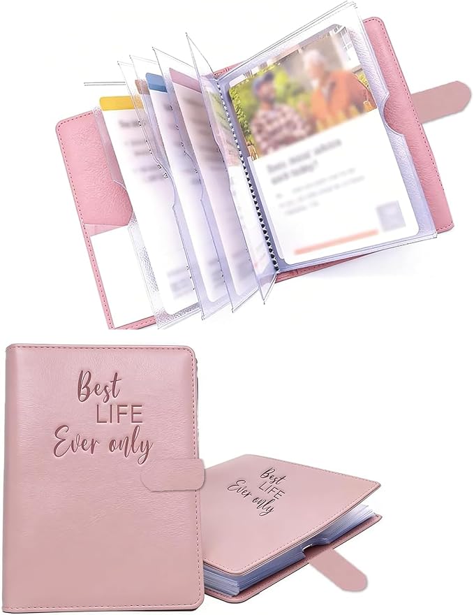 JW Ministry Organizer Leather Tract Holder Jehovah Witness Field Service Supplies JW Tract Holders for Ministry Pioneer Gift JW Gifts Ministry Folder Organizer (Pink, MINI)