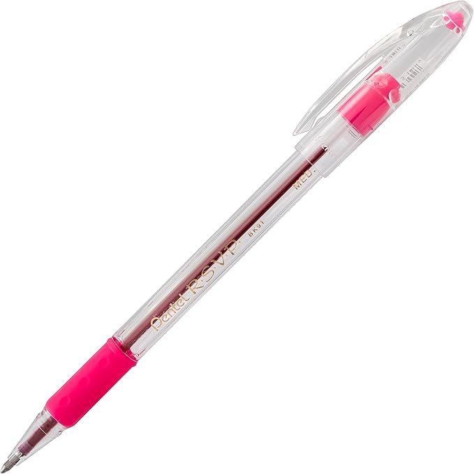 Pentel R.S.V.P. Ballpoint Pen, Medium Line, Assorted Ink (BK91BP6M) (Pack of 1, 6 Count Total)