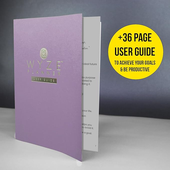 Wyze Planner Undated Daily Planner – 6-Month A5 Productivity Organizer with Full Page Per Day, Hourly Schedule, Goal Setting, Habit Tracker, Weekly & Monthly Pages – Hardcover Time Management Notebook (Lilac)
