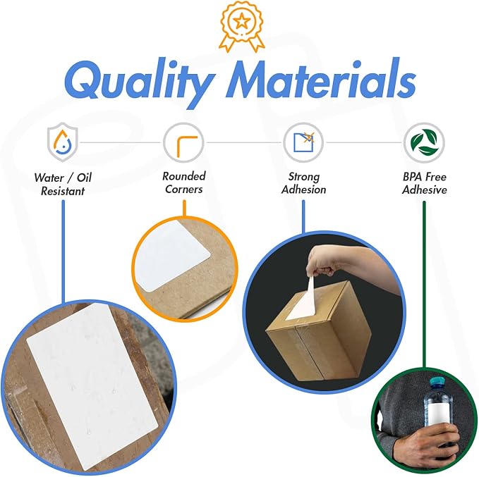 (10 Rolls, 5000 Labels) 2.25" x 3" Direct Thermal Blank Shipping Labels for Rollo Printer & Zebra Desktop Printers - 1" Core, Postage UPC Barcodes Address Sticker - Adhesive Perforated