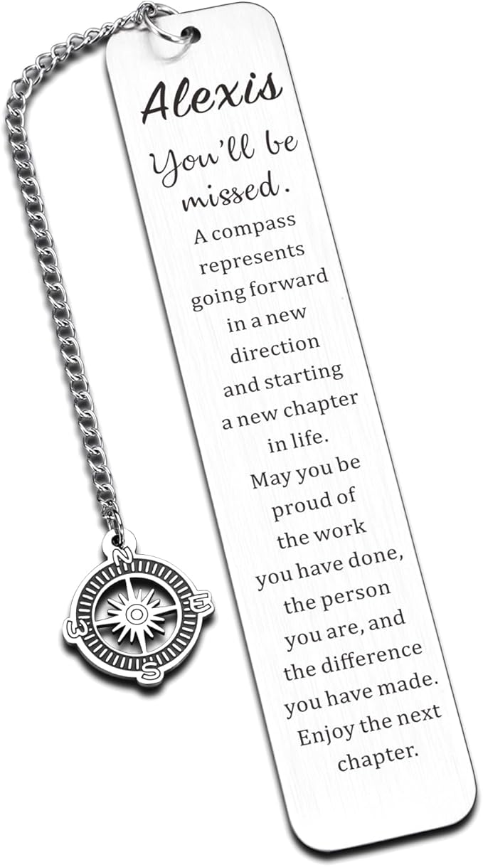 Custom Name, Personalized Bookmark for Women, Farewell Gifts for Coworkers Women Friends Her Nurse Boss Teacher Employee You Will Be Missed Retirement Gift Coworker Leaving New Job Gifts for Women