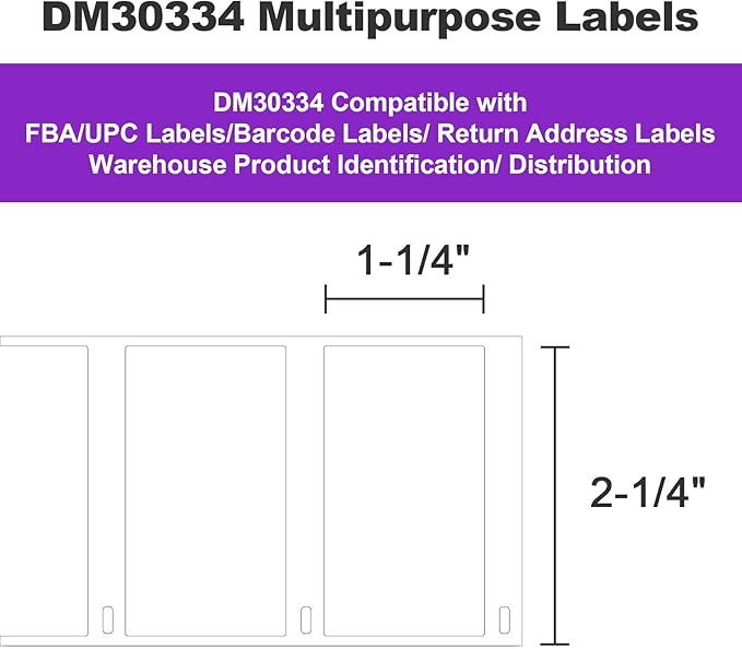 12 Rolls Compatible Direct Thermal Labels Replacement for DYMO 30334 (2-1/4" X 1-1/4") Barcode, AveneMark Address Postage Label Use with DYMO Labelwriter 450, 450 Turbo, 4XL Printers(1000 Labels/Roll)