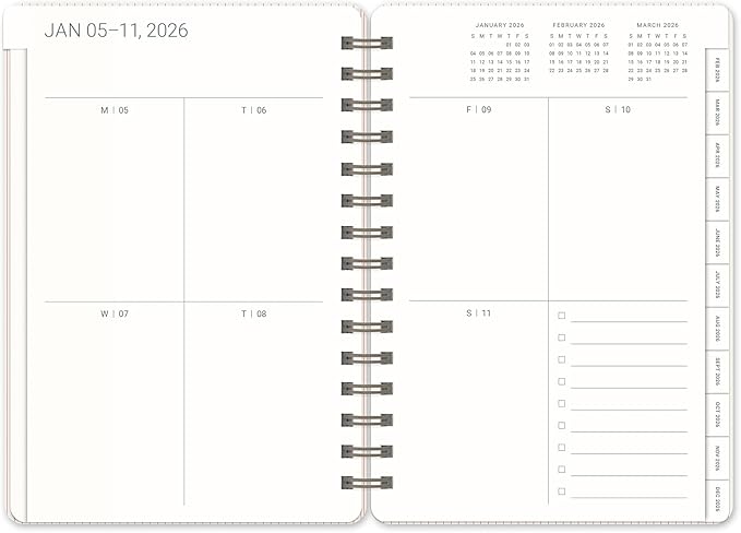Orange Circle Studio Academic Planner 2026, Coral, Agatha Planners, 17-Month Spiral Planner for School or Work, Weekly & Monthly Calendar, Budget & Goal Tracker, Snap-In Bookmark, Storage Pocket