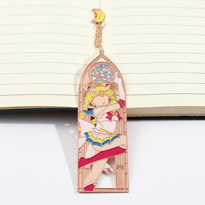 5 Style Anime Magical Girl Book Marks - Metal Bookmarks Gifts for Fans, Lovers, Students, Men, Women, Birthdays, Christmas, Valentine, School Supplies Book Accessory (Color Girl)