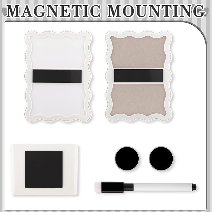 Jingmore Scalloped Magnetic Locker Accessories Kit White Back to School Essentials 6 Pieces Includes Whiteboard Mirror and Organizing Supplies Cute Locker Organizer Decoration for School