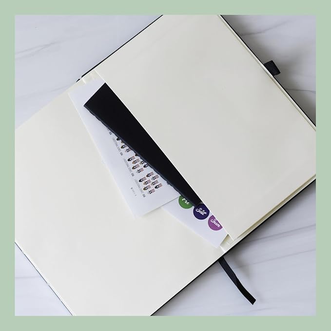 RICCO BELLO Undated Weekly Planner To Do Notebook | Faux Leather Hardcover, for Work, School, Home with Pen Holder, Bookmark, Band Closure, Storage Pocket, 5.7 x 8.4 Inches (Green Leaves)