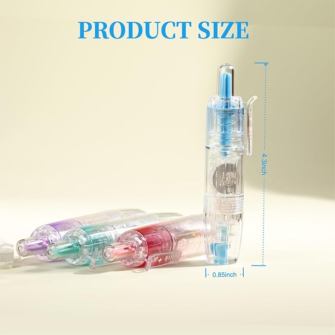 Refillable Correction Tape, 157 ft Total – 2 Pre-Filled Dispensers + 6 Snap-In Refills, School & Office, Blue+Green