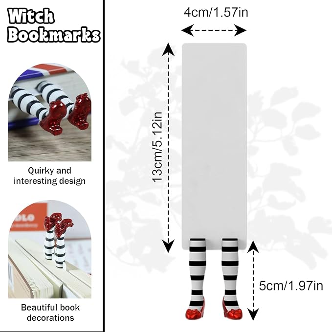 Wicked Witch Bookmark, Wicked Witch Legs with Ruby Slippers Book Mark, Wicked Bookmark Slippers for Book Lovers Gifts Gift Ideas