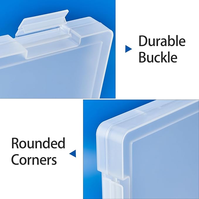 A4 Paper Storage Box 6 Pcs, 8.5 x 11 Project Case for US letter, Thick Scrapbook Storage Boxes Craft Storage Box Art Supplies Storage and Organization (12.59 x 9.45 x 1.18 inches)