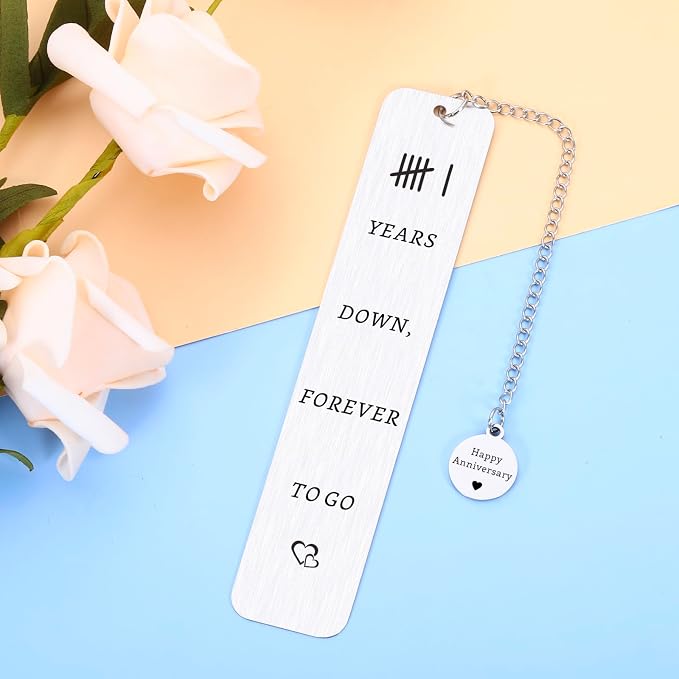 6 Year Anniversary Iron Gifts - 6th Anniversary Bookmark Gifts for Husband Wife Boyfriend Girlfriend Him Her, 6th Wedding Gift for Couples, Iron Gifts for 6th Anniversary