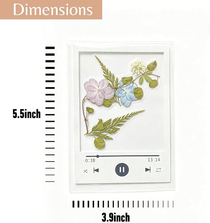 Transparent Dried Flower Bookmarks, 40Pcs DIY Handmade Dried Flower Bookmark kit, Clear Acrylic Photo Frame Page Markers for Reading Lovers, Adults and Kids, 20 Designs, 3.9" x 5.5" (40, PCS)