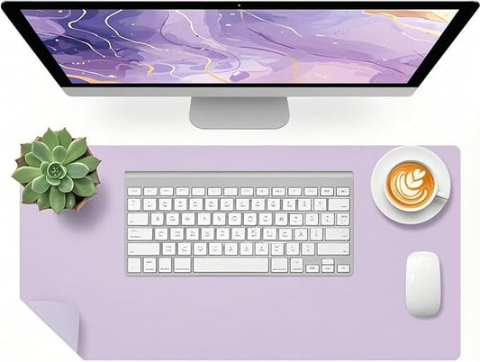 Bloss Purple Desk Mat, Double-Sided Leather Desk Pad, Desk Matt for Desktop, Waterproof Desk Pad Mat, Computer Mat for Office Work/Home/Decor/Desk Protector/Cover(23.6"x 13.8")