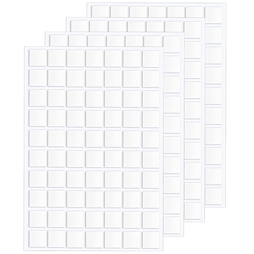 JANYUN 560 Pcs Double Sided Sticky Dots Removable Square Putty Clear Double Sided Tape for Crafts No Trace Sticky Tack Adhesive Tape (Square10 mm)