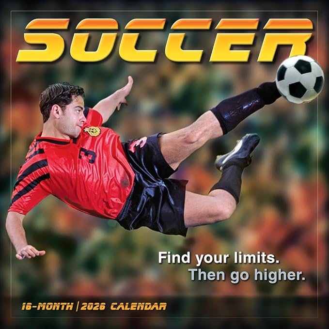 Soccer 2026 Wall Calendar, 12-Months Sports Calendar, 12" x 12", Monthly 2026 Wall Planner with Large Grids for Office or Home, for Soccer Enthusiasts