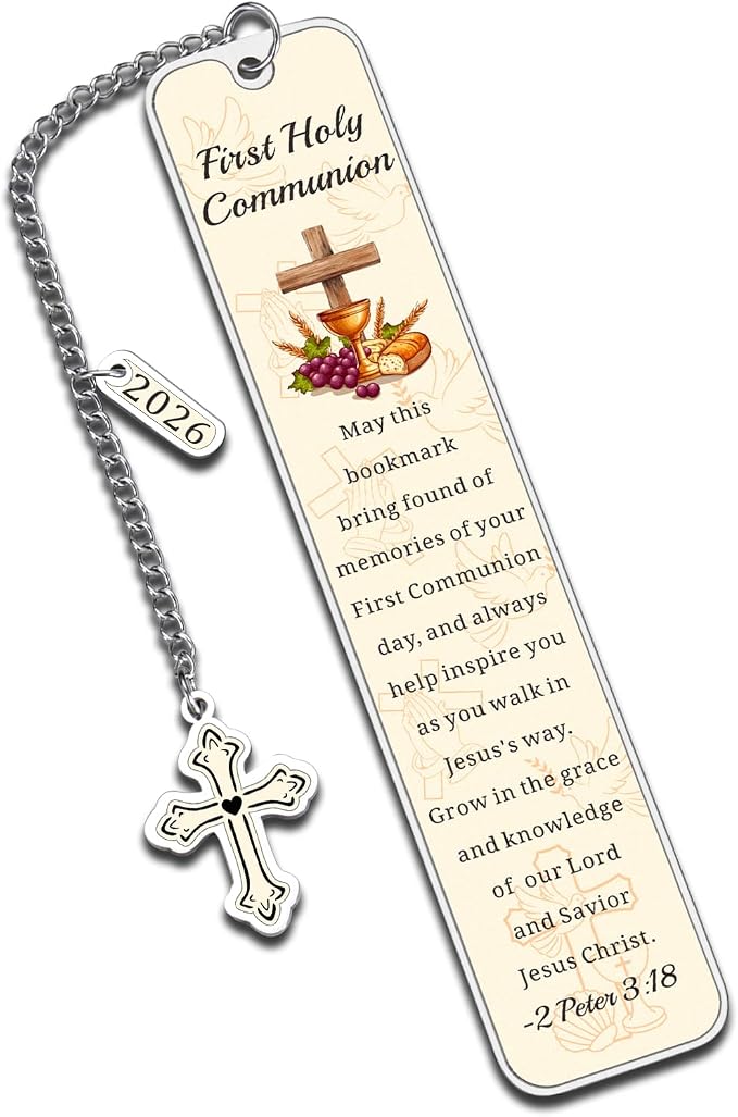 2026 First Communion Gifts for Boys Girls - 1st Communion Gifts for Boys Girls First Communion Favors Bible Bookmark Religious Christian Easter Gift for Kids Girl Boy Christian Bookmarks for Women Men