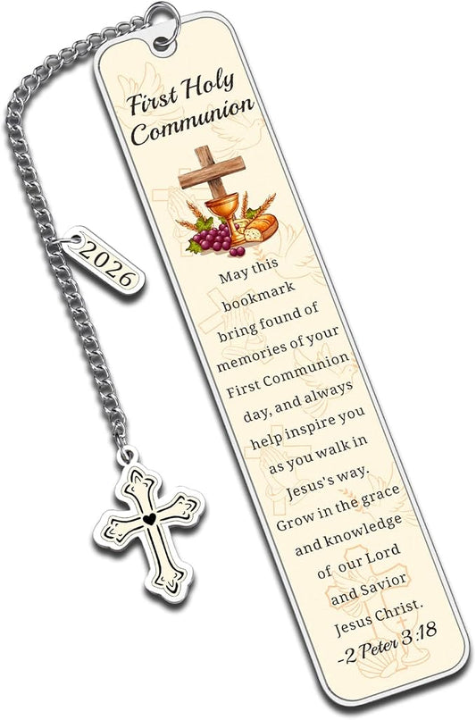 2026 First Communion Gifts for Boys Girls - 1st Communion Gifts for Boys Girls First Communion Favors Bible Bookmark Religious Christian Easter Gift for Kids Girl Boy Christian Bookmarks for Women Men