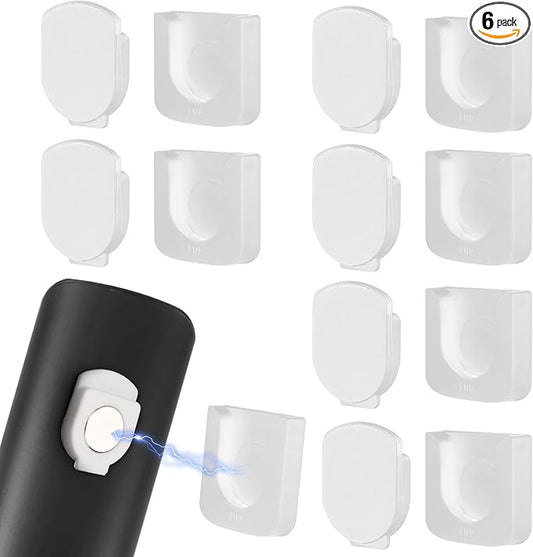 NQEUEPN 6pcs Magnetic Remote Control Holders, Adhesive Remote Control Holder Wall Mount Innovative Slot Design Remote Control Holder for Wall Home Office Remote Control Storage (White)