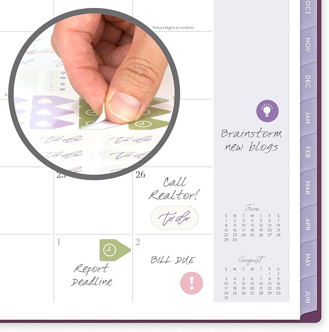 Cambridge Planner 2025-2026 Academic, Leah Bisch, Weekly & Monthly, 8-1/2" x 11", Large, Monthly Tabs, Flexible Cover, Petite Floral (LB38-905A-26)