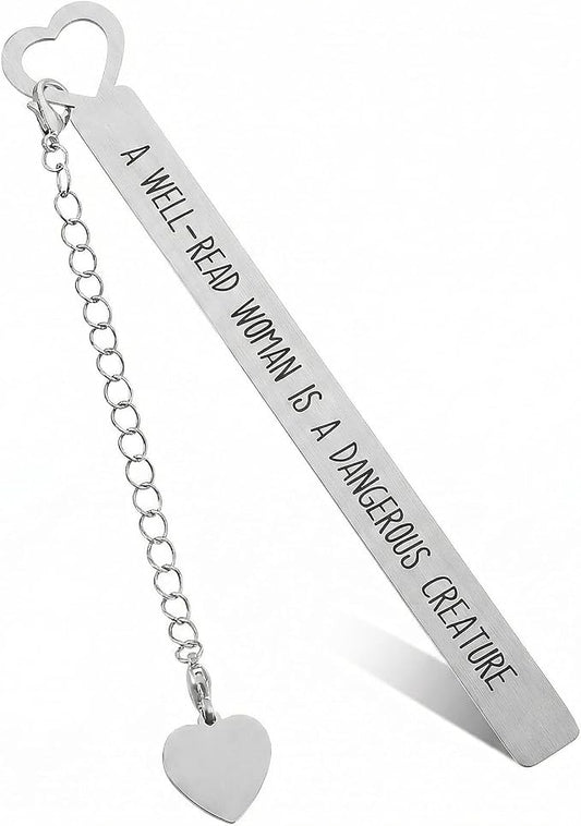 Funny Bookmarks for Book Lovers, Cute Bookmarks for Women, Writers, Booklovers, Silver Book Marks for Reading, Dark Romance Funny Reading Gift for Girls, Teacher, Men, Best Friend, Bookworm, Student