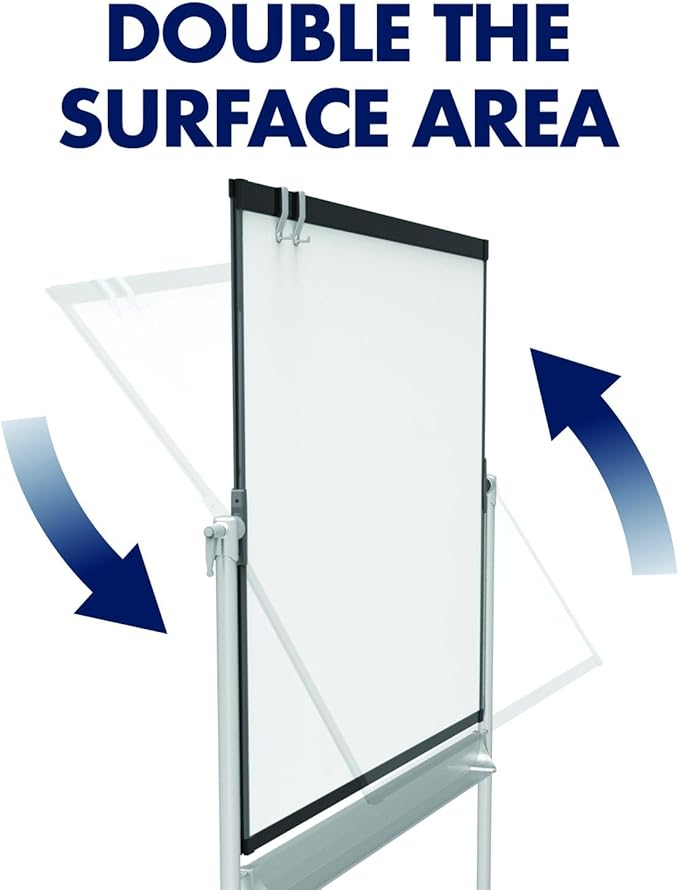 Quartet Easel, Magnetic Whiteboard, 4' x 3', Reversible, Mobile, Flipchart Holder, Prestige 2, Black Frame (ECM43P2)
