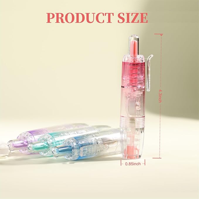 Refillable Correction Tape, 157 ft Total – 2 Pre-Filled Dispensers + 6 Snap-In Refills, School & Office Supplies, Pink &Purple