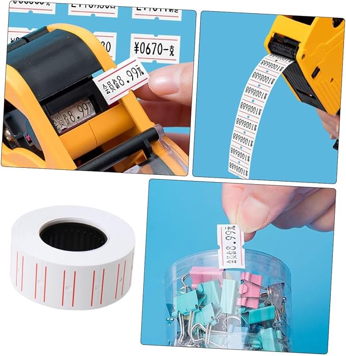 White Pricing Labels Stickers 10 Rolls 4000pcs Adhesive Removable Retail Price Marker Paper for Pricemarker Machines Grocery Shop Office Use