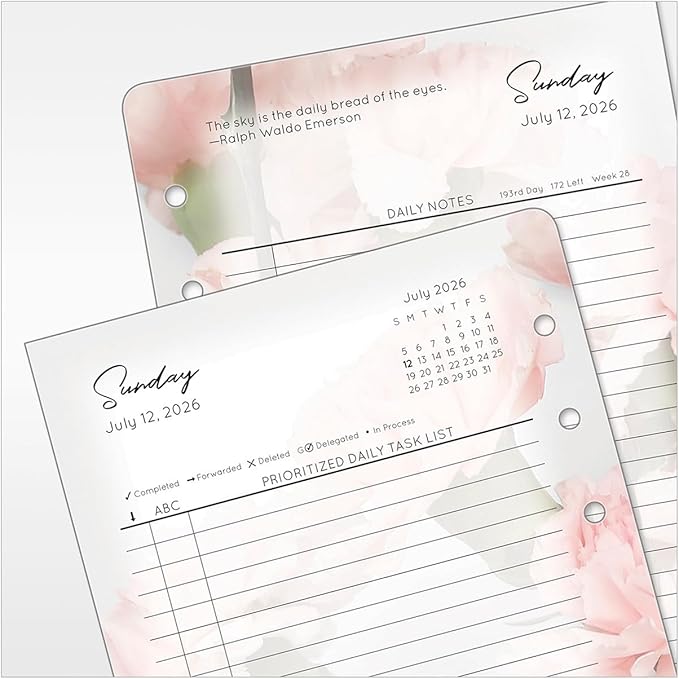 FranklinCovey - Blooms Ring-Bound Planner Refill Two Page Per Day (Pocket, Jul 2026 - Jun 2027)