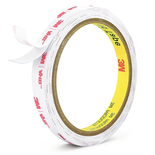 3M Double Sided Tape Heavy Duty, 0.39" x 9.85FT Removable Mounting Tape for Wall, Extra Strong Foam Tape, Picture Hanging Adhesive Strips Waterproof for Cars, Walls, Home, Office Décor