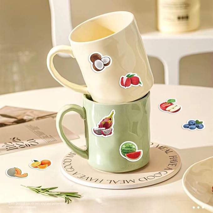 500 PCS Realistic Fruit Stickers 1 Inch - 10 Assorted Reward Stickers for Classroom, Scrapbooking, Crafts - Teacher Supplies, Student Rewards, Kids Activities