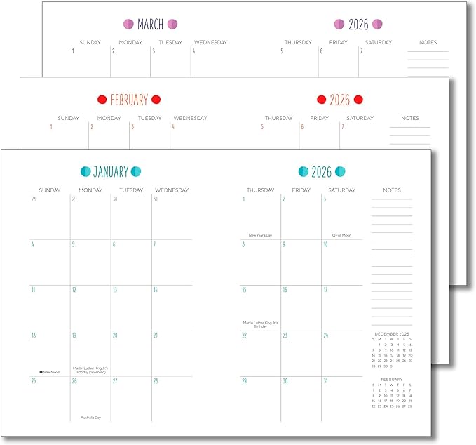 High Note 2026 Planner, 12-Month Weekly & Monthly Flexible Cover Planner: 2026, 5.75" x 7.5", Fresh & Colorful, with Goal & Project Planning Pages