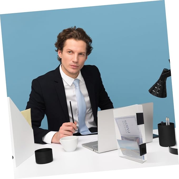 MAGICLULU A5 File Storage Box Plastic Desktop Organizer with Lid for Document and Paper Storage Office and Home Use