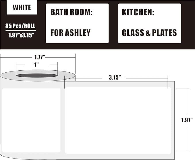 2x3 M110 Thermal Labels for Phomemo Printer M110 Labels M220 M200 M120 M221 M102 Print Master Refill Ponek M100 for NADA Print N20 Label Refill for Clabel 221B 1.97''x3.15'' 50x80 mm