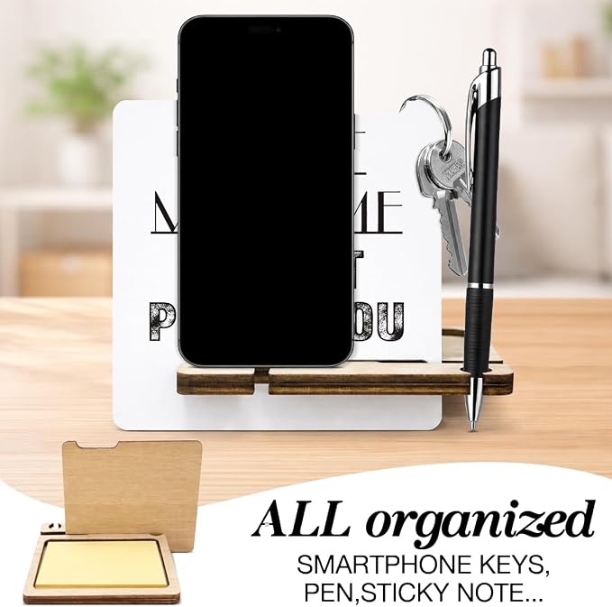 Funny Office Gifts for Friend Coworker - Multi-functional Desk Organizer - Humorous Office Throat Punch You Wood Sign for Office Desk Shelf Decor