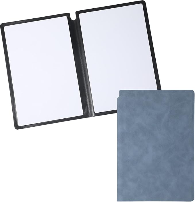 Thinp A5 Dry Erase Notebook, 9.5x6.6 Inch Whiteboard Notebook Reusable Folding White Board Double Sided Handheld Whiteboard for Business Office School Home (Light Blue)