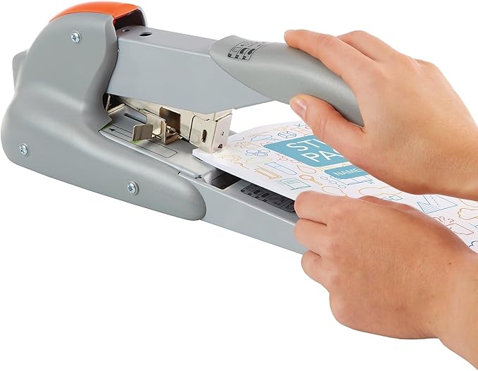 Rapid 21698301 DUAX Heavy Duty with Staples, Stapler, Flat Clinch, Dual Technology, Silver/Orange, 170 Sheet Capacity