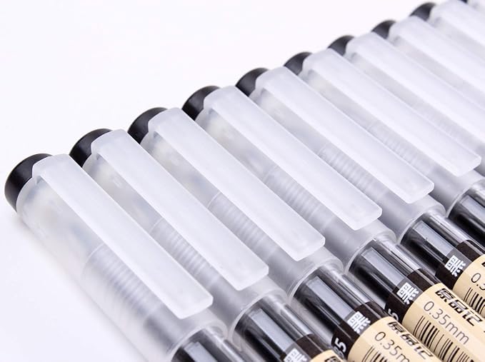 0.35mm Gel Ink pen Black Ink Extra-fine Gel Ink Pens Ballpoint pen Office School Stationery Supply Pack of 12 Pcs