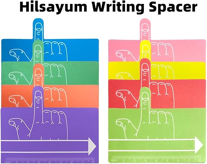 Hilsayum 32PCS One Finger Spacer for Kids Writing Aid Spacers Reading Sheets Multifunction Writing Instruments for School Office