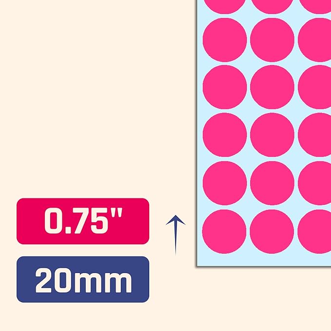 8000 Pack, 3/4" Round Dot Stickers Circle Labels - Pink