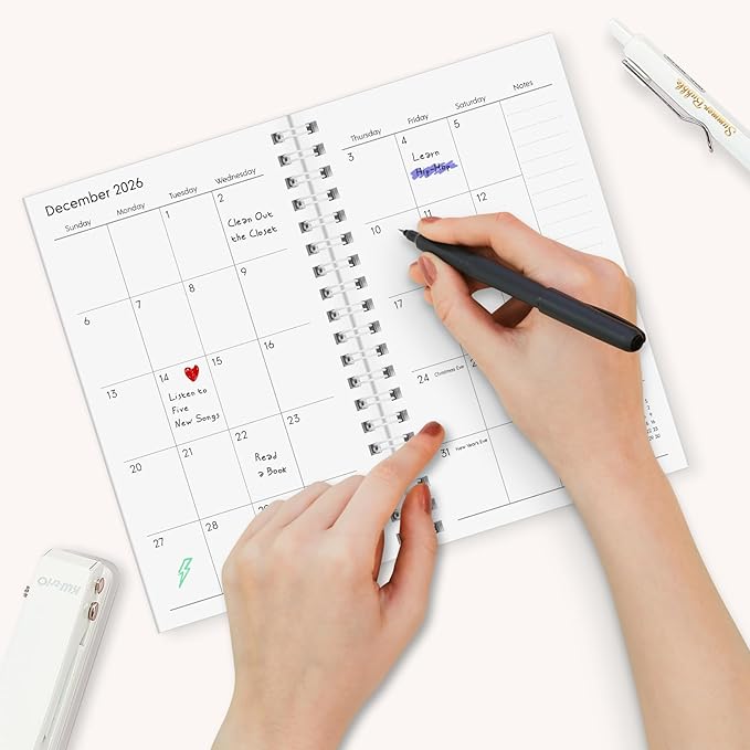 KONVINIT Pocket Calendar 2025-2027, Floral 2026 Pocket Calendar -3.5” × 6.5” - Runs from July 2025 until December 2027, 2026 Monthly Planner with Coil Cover for Planning